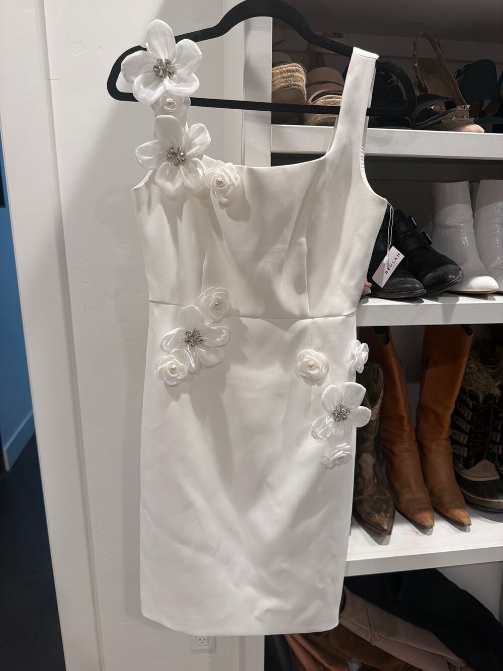 White Beulah London 3D Floral Dress Size 4